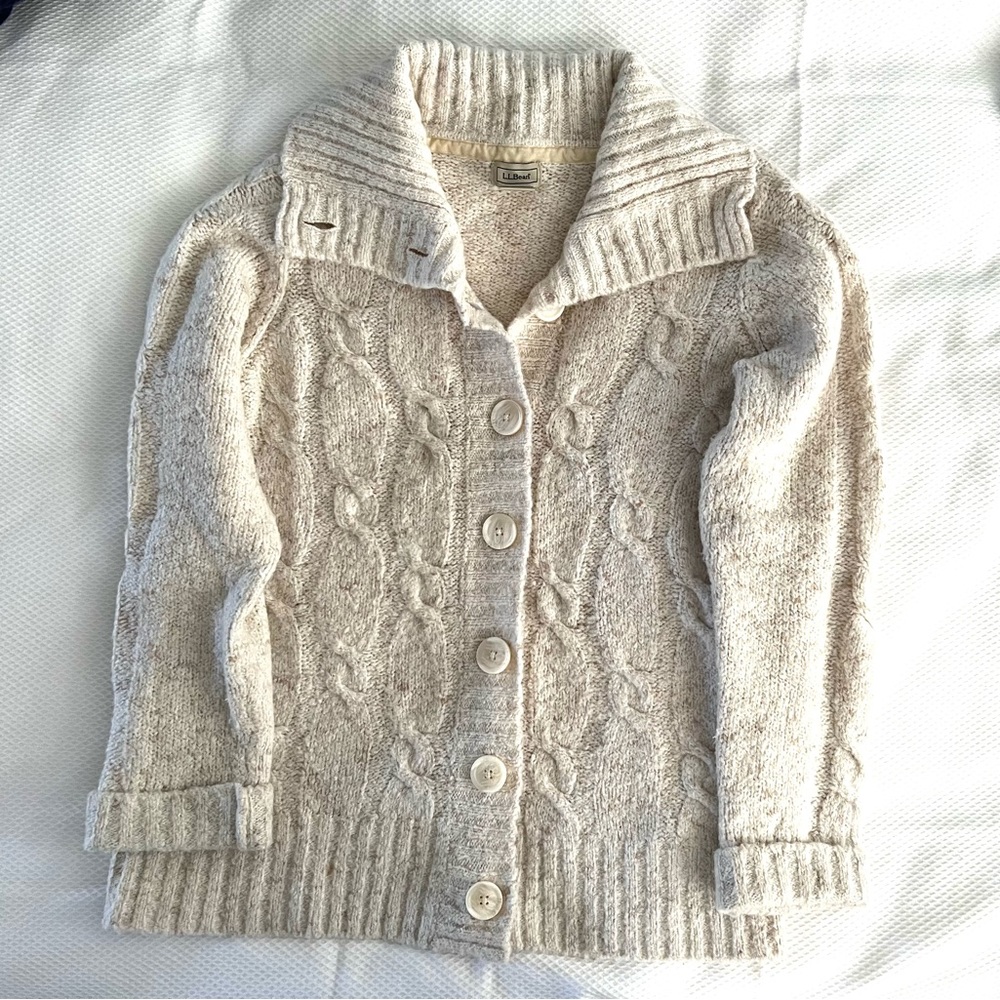 Cable cardigan sweater